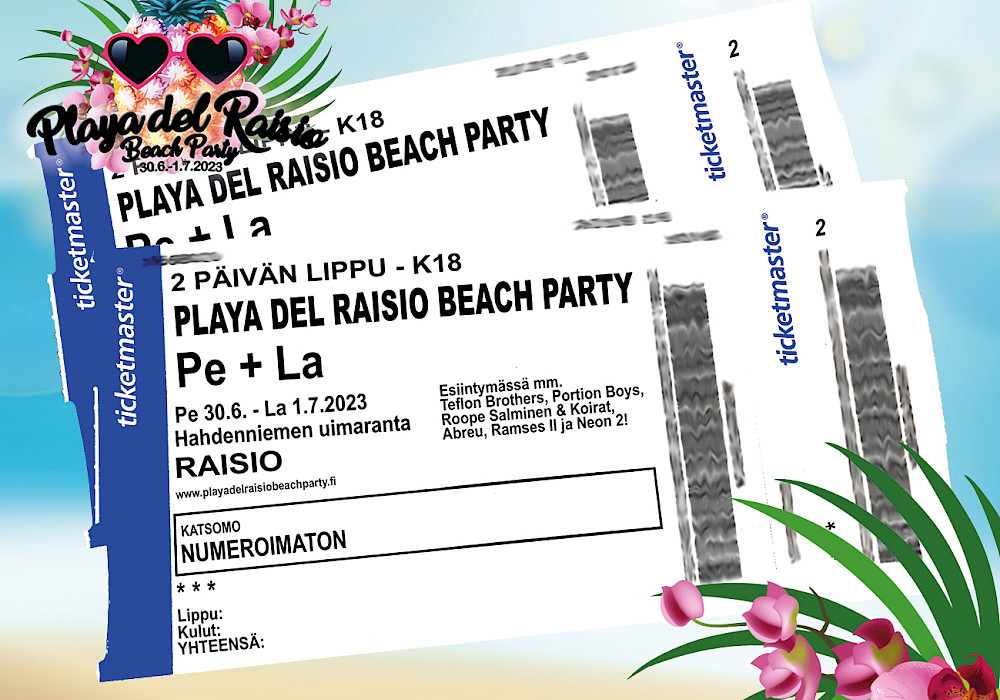 Lippukisa käynnissä Playa del Raisio Beach Partyjen Facebook-sivulla!