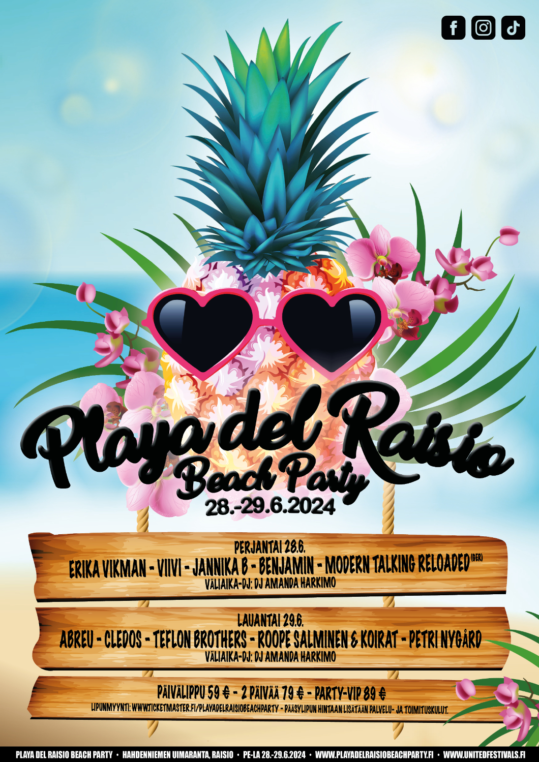 Playa del Raisio Beach Partyt juhlitaan jälleen kesällä 2024!