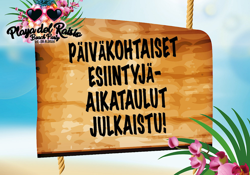 Päiväkohtaiset esiintyjäaikataulut on julkaistu!