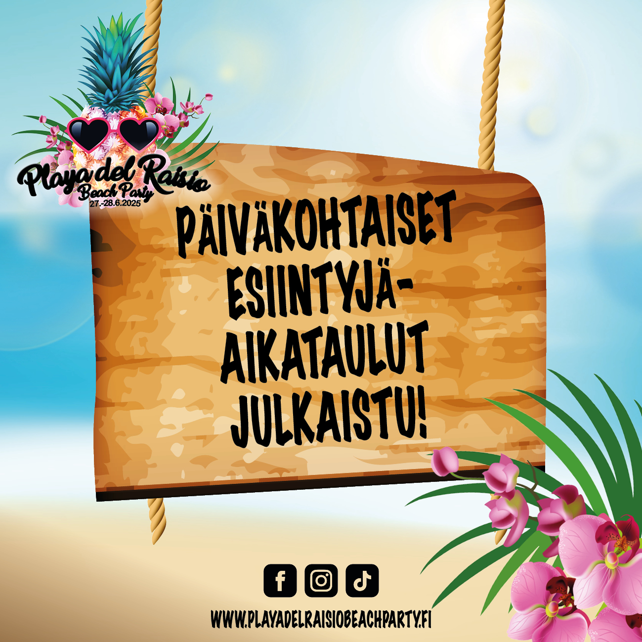 Päiväkohtaiset esiintyjäaikataulut on julkaistu!